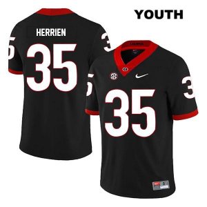 Youth Georgia Bulldogs NCAA #35 Brian Herrien Nike Stitched Black Legend Authentic College Football Jersey RDD1454MS